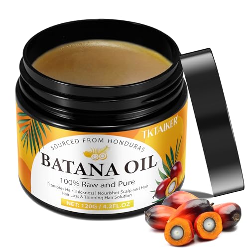 Raw Batana Oil for Hair Growth, 100% Pure Batana Oil, Dr. Sebi Batana Oil from Honduras, Organic, Unrefined, Prevents Hair Loss, Hair Care, Enhances Hair Thickness in Men & Women 4.2 oz