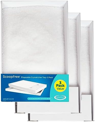 PetSafe ScoopFree Crystal Cat Litter Tray Refills (3-Pack), Compatible with ScoopFree Crystal Litter Boxes, Rapid Odor Elimination, Leak Protection, Fragrance-Free