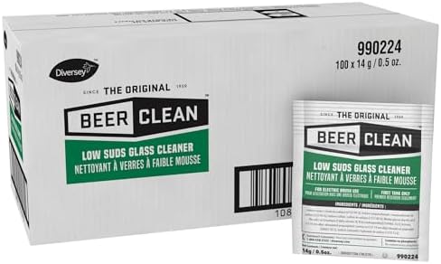 Diversey-990224 Beer Clean Low Suds Glass Cleaner (0.5-Ounce, 100-Pack)
