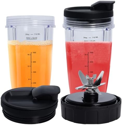 SS150 Blender Blade & 24oz cups Replacement, Only Compatible with Nutri Ninja Foodi Power Blender SS151/SS300/SS350/SS351/SS351TGT/ CO351B/ SS100/ SS101/SS101C/ CO101B (24oz cups and blade)
