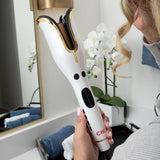 CHI Spin N Curl 1" Ceramic Rotating Curler In White, 1 Pound. Ideal for Shoulder-Length Hair between 6-16” inches.