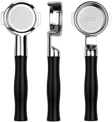 Normcore 58 mm Fit Breville Flat Naked Bottomless Portafilter with 18g Basket, Bottomless Portafilter with Black Anodized Aluminum Fits 58mm Breville Machines