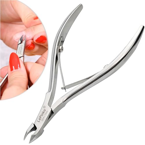 LePinko Professional Cuticle Trimmer kit, Super Sharp Dead Skin Clipper, Labor-saving Cuticula Remover for Fingernail Toenail, Manicure Pedicure Tool for Women Men, Home Salon Use, 7mm Jaw