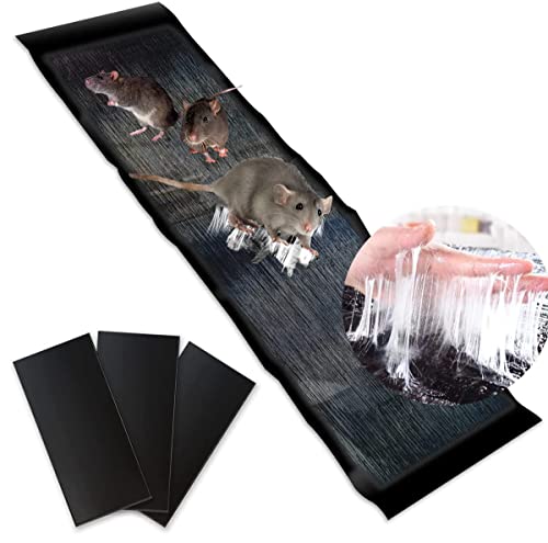 CREPLOSL 3 Pack Sticky Mouse Trap Rat Sticky Traps Extra Large Mouse Traps Indoor for Home Work for Trapping Snakes Rats Spiders Roaches & Other Rodents (47.2x11 inch)