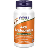 NOW Supplements, Acidophilus 4X6, 4 Billion Potency with 6 Probiotic Strains, Strain Verified, 120 Veg Capsules