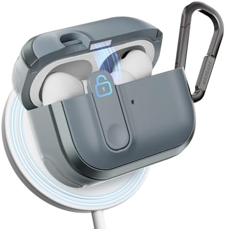 MAGEASY Design for AirPods Pro 2 Case Cover - Rugged AirPods Pro Case with Lock | Work with Cable, Official Apple Watch & MagSafe Charging | Include Carabiner - Odyssey