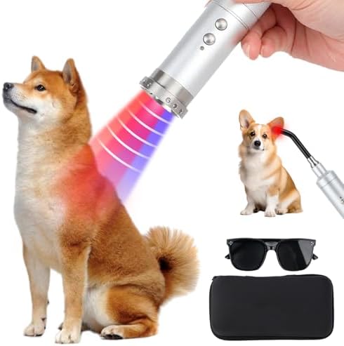 Vet Near Red Light Therapy Device for Dogs Pain Relief, 4400mAh Cat Cold Sore Blue Light Treatment Machine Pet Lip Nasal Ear Mouth Oral Canker Sore Leg Knee Back Joint Muscle Relax at Home