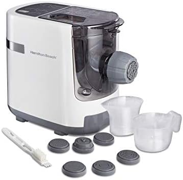 Hamilton Beach Electric Pasta Maker & Noodle Machine with 7 Molds for Spaghetti & Fettucine and More, Makes 2-3 Servings in 15 Minutes, White (86650)