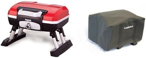 Cuisinart CGG-180T Petit Gourmet Portable Tabletop Gas Grill, Red + Cover
