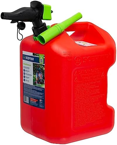 Scepter FSCG552 Fuel Container with Spill Proof SmartControl Spout with Bonus Spout Extender, Rear Handle Red Gas Can, 5 Gallon