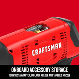 CRAFTSMAN V20 Cordless Inflator for Tires and Balls, High Pressure, PSI of 150, Bare Tool Only (CMCE521B)