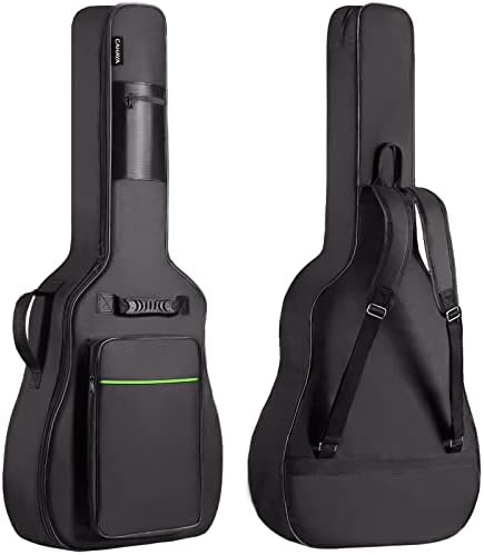 CAHAYA 𝗔𝗰𝗼𝘂𝘀𝘁𝗶𝗰 𝗚𝘂𝗶𝘁𝗮𝗿 𝗕𝗮𝗴 0.35 In Thick Padding for 40 41 42 in Acoustic Guitars Waterproof Dual Adjustable Shoulder Strap Guitar Case Gig Bag with Back Hanger Loop, Green CY0291