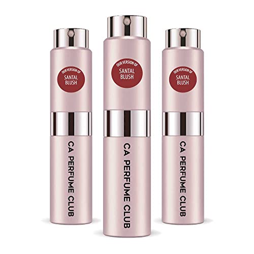 CA Perfume Impression of T. Ford Santal Blush For Women Replica Version Fragrance Dupes Concentrated Long Lasting Eau de Parfum Spray Refillable Atomizer Bottle 0.27 Fl Oz-X3