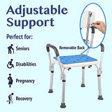 Medokare Premium Shower Chair for Inside Shower - Bath Chair and Medical Grade Shower Seat for Seniors, Elderly, Handicap & Disabled - Adjustable Support Bench w/Back and Armrests for Bathtub