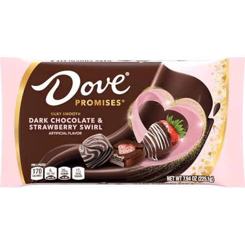 DOVE Dark Chocolate Strawberry Valentine's Day Lay Down Bag, 7.94 oz.