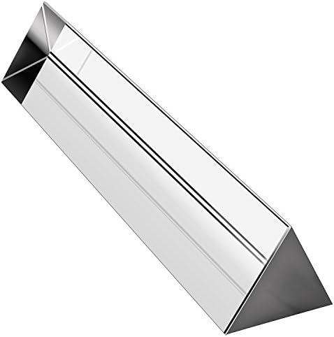 Amlong Crystal 6 inch Optical Glass Triangular Prism for Teaching Light Spectrum Physics and Photo Photography Prism, 150mm