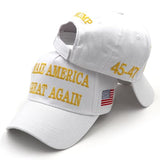 Trump Hat 2024 MAGA Hat Make America Great Again Hat Donald Trump Merchandise Embroidered Adjustable Baseball Cap White