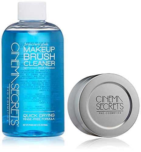 Cinema Secrets Original Makeup Brush Cleaner Kit - Professional Cleanser + Cleansing Tin for Makeup Brushes - Quick-Drying, Rinse-Free Formula - Removes Stubborn Waterproof Make Up - Vanilla