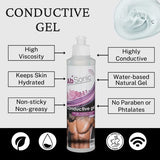 Absonic - Conductive Gel for Cavitation, Abs Stimulators, Muscle Stimulation, NuFace, Ultrasonic Devices & Microcurrent- 2 x 250 ml (2 x 8.5 oz) - Paraben-Free