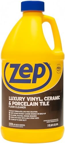 Zep Luxury Vinyl, Ceramic and Porcelain Floor Cleaner - 64 oz. ZULVCP64 Safe for Grout, Pro Formula