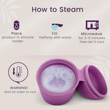 EcoBlossom Reusable Menstrual Cup and Case - The Most Reliable Medical Grade Silicone Period Cups - Comfortably use for 12 Hours (Small (Pack of 2), Round Stem & Case)