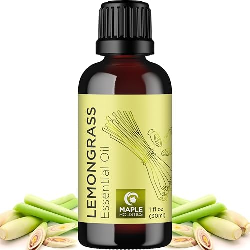 Pure Refreshing Lemongrass Essential Oil - Aromatherapy Lemongrass Oil for Hair Nails and Skin Plus Potent Natural Aromatic Essential Oil for Diffusers for Home and Travel from Maple Holistics