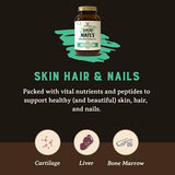 HEART & SOIL - Skin, Hair & Nails Supplement - Hair Skin and Nails Vitamins - Enriched with Biotin, Collagen, Vitamins A & E, Riboflavin, Elastin & More - 100 Capsules