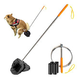 LIULANZ Long Handle Telescopic Pooper Scooper for Small Medium Large Dogs,Clean Hands Sanitary 55in Portable Foldable Pet Supplies When Walking Dog, with 120 Waste Bags. (Large)