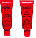 LUCAS Two Tubes of Lucas' Papaw Ointment 15g with Lip Applicator
