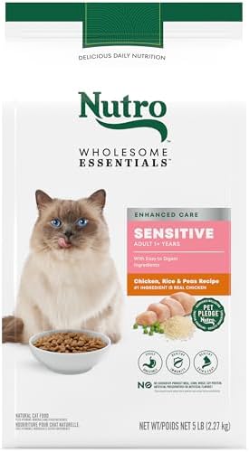 Nutro Wholesome Essentials Dry Cat Food, Sensitive Stomach Cat Food, Chicken, Rice & Peas, 5 lbs.