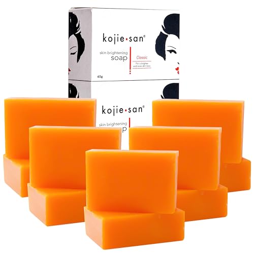 Kojie San Skin Brightening Soap - Bundle Pack -The Original Kojic Acid, Dark Spot Remover Soap Bar with Coconut & Tea Tree Oil – 65g x 10 Bars
