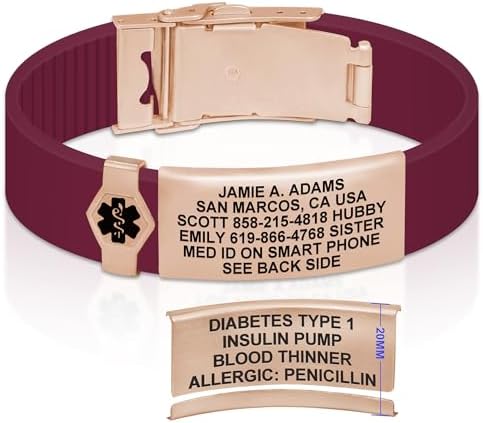 Divoti Custom Engraved Medical Alert ID Bracelet – Dual-Sided Laser Etching, Silicone Wristband, Stainless Steel Security Clasp – Adjustable & Trim-to-Fit – Emergency Medical Info Band for Men & Women