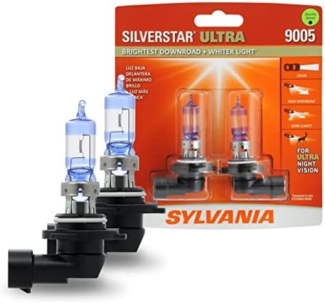 SYLVANIA 9005 SilverStar Ultra High Performance Halogen Headlight Bulb, (Contains 2 Bulbs)