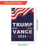 Trump Vance 2024 Garden Flag Sided Burlap 12x18 inch Trump Vance Take America Back Flags Yard Outdoor Decoration