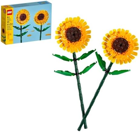 LEGO Sunflowers - Building Toy for Kids, Girls and Boys Ages 8+ - Artificial Sunflowers for Home Decor and Display - Gift for Her and Him - 40524