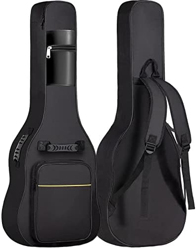 GLEAM Acoustic Guitar Gig Bag - 0.35 Inch Sponge Padding Fit 39-41 Inch Guitar Waterproof Black
