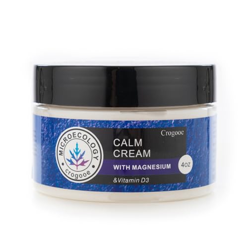Magnesium Body Calm Cream [Natural & Vegan] - Topical Magnesium Cream Lotion Support for Sleep, Apply to Legs, Arms or Chest, With Magnesium & Vitamins D3, 4oz