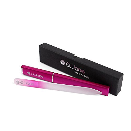 Best Crystal Nail File Set – G.Liane Professional Nail File Manicure Pedicure Kit for Natural Nails Acrylic Nails Gels Nails Manicure Tools for Home and Salon (Rainbow Pink)