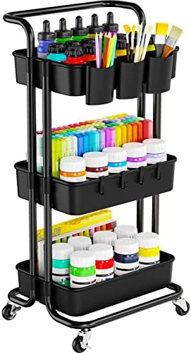 Pipishell 3 Tier Rolling Cart with Slim Bathroom Carts
