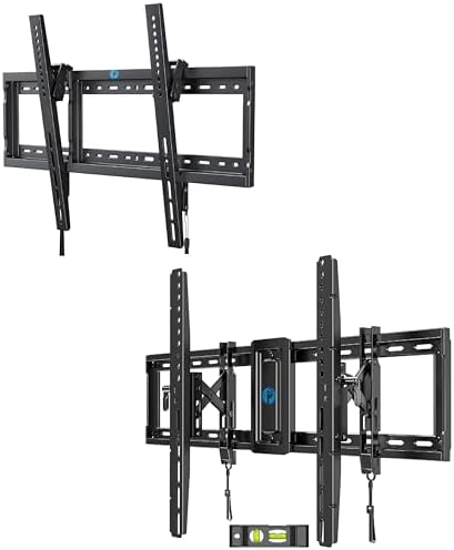 Pipishell UL Listed Tilt TV Wall Mount Bracket Low Profile for Most 37-75 Inch TVs PILTK4, Advanced Tilting TV Wall Mount for 42-90 inch TVs up to 132 lbs PIAT3