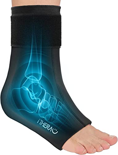 iTHERAU Ankle Ice Pack Wrap for Swelling, Plantar Fasciitis, Foot Pain Relief, Ankle Brace Gel Cold Packs for Injuries Reusable, Hot Cold Compress Therapy for Achilles,Tendonitis