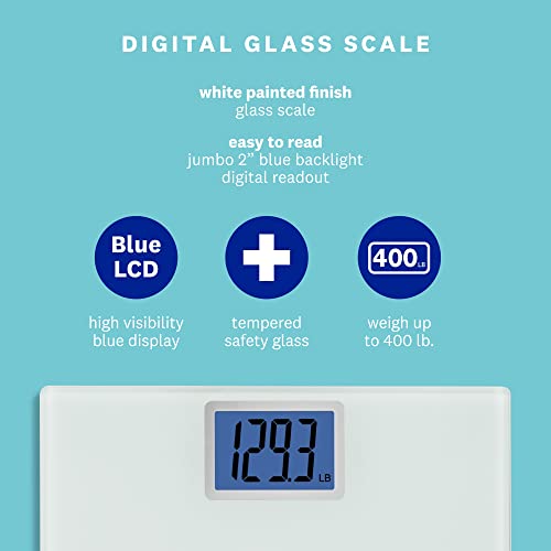 Weight Watchers Scales by Conair Scale for Body Weight, Digital Bathroom Scale in White