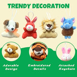 32Pcs Mini Plush Animals Toy Set Assortment Bulk Stuffed Keychain Party Favors for Kids Small Animals Decorations Toys Easter Carnival Prizes Christmas Birthday Goodie Bag Fillers