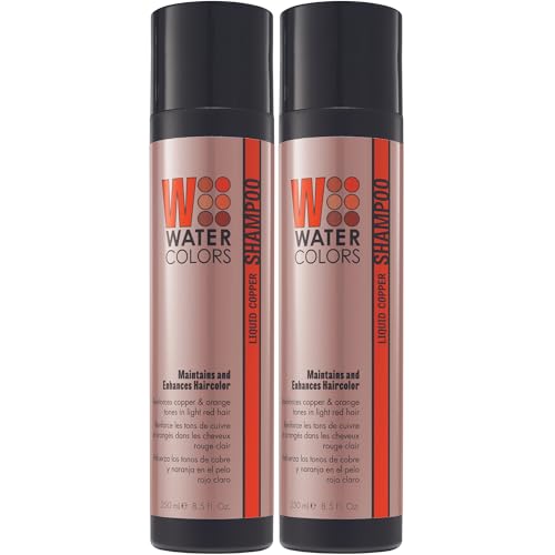 Watercolors Semi Permanent Color Depositing Shampoo. Sulfate & Paraben Free to Maintain & Enhance Hair Color 8 fl oz - LIQUID COPPER (2 Count)