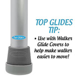 Top Glides Steel-Reinforced Walker Glide Tips (Gray, 1 1/8")