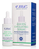EMC 10% Alpha Hydroxy Acid Serum Exfoliating AHA Face Serum w/Glycolic Acid Reduces Wrinkles, Fine Lines, and Dry Skin. 100% Clean Hydrating Facial Serum 1 Fl oz.