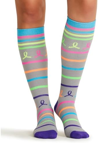 Cherokee Women's 10-15mmHg Compression Socks – Fun Print Knee Highs with Light Support, Soft Feel - PRINTSUPPORT