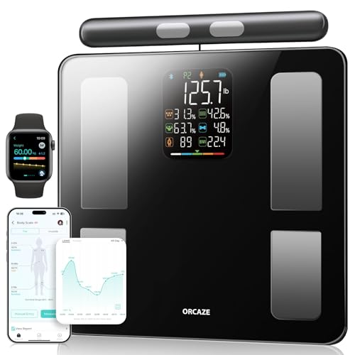 Smart Scale for Body Weight, 8 Electrodes Digital Bathroom Scale with BMI, Body fat, Muscle Mass, 27 Body Composition Measurement, Bathroom Smart Scales with Larger Platform, LCD Screen, 400lbs
