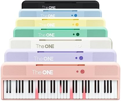 The ONE Smart Keyboard COLOR 61 Lighted Keys Piano Keyboard, Digital Piano for Beginners with 256 Tones, 64 Polyphony, Built-in LED Lights and Free Apps (Pink)
