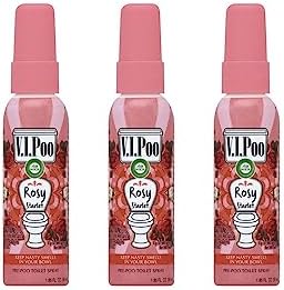 Air Wick V.I.P. Pre-Poop Toilet Spray | Rosy Starlet Scent | Contains Essential Oils | Travel size Air Freshener | Up to 100 uses - 1.85 Ounce (Pack of 3)